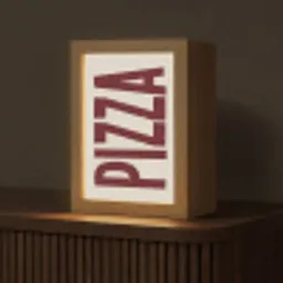 Pizza - Vintage - Decoratie - Japandi Light Box met kabel (Tafellamp) klein -z3d_website