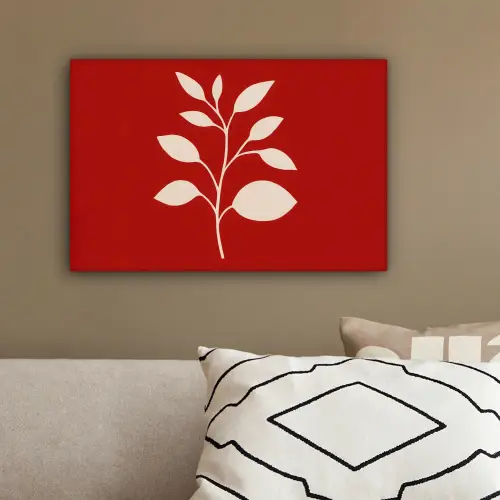 Silhouet - Bladeren - Tak canvas 2cm klein -sfeer3