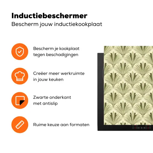 Klassiek - Waaier - Groen Inductie beschermer vinyl 3mm klein 276 -zzzzzzz-td-ups