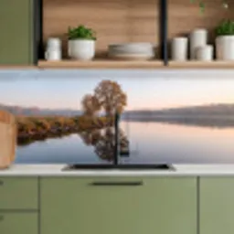 Bomen - Reflectie - Water - Zonsopgang - Serene keuken achterwand 2 middel -sfeer3