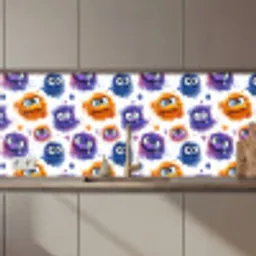 Monstertjes - Aquarel - Kleurrijk keuken achterwand 2 middel 871 zz_3dshopping