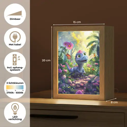 Dino - Paars - Baby - Dinosaurus Light Box met kabel klein -USP_NL