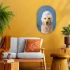 Hond - Badeend - Geel Wandcirkel Ovaal Forex klein -sfeer4