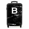 Marmer - Letter B - Zwart - Marmer print NBS - Handbagage koffer - Kinderen Unisex middel -productfoto_recht