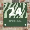 Groen zebra - Klassiek Naambord Vierkant klein -sfeer2