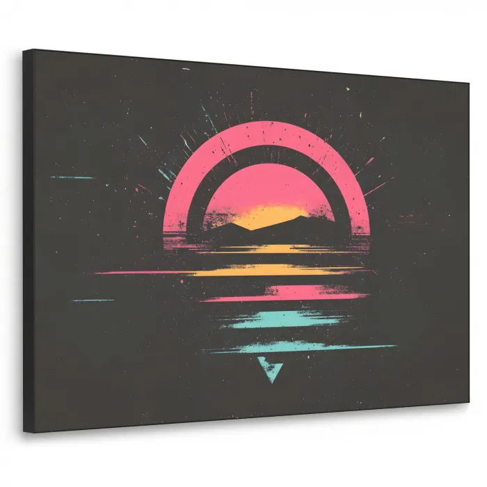 Cirkel - Abstract - Roze Textielframe - compleet frame klein -3d