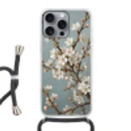 Botanisch - Stilleven - Blauw Hoesje iPhone 16 Pro Max met koord klein -3d