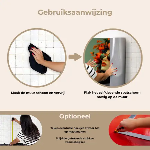 Vrouw - Granaatappel - Herfst - Zonnebril keuken achterwand spatscherm klein -gebruiksaanwijzing_NL