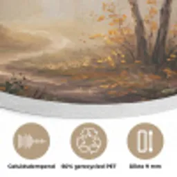 Bospad - Herfstbladeren - Natuur - Schilderachtig - Oranje Akoestische PET Vilt - Rond klein -closeup_NL