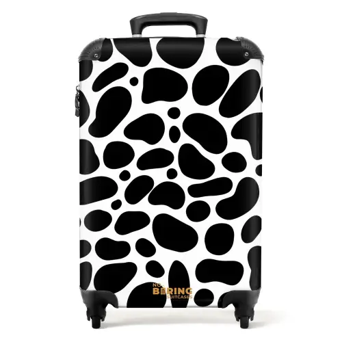 Zwarte vlekken over een witte achtergrond NBS - Handbagage koffer - Volwassenen Unisex middel -productfoto_recht
