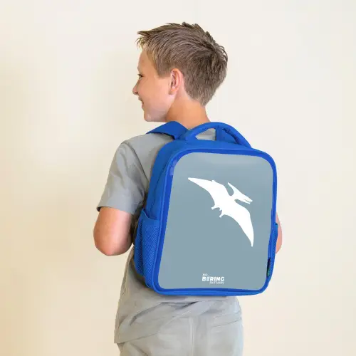 Blauw met Pteranodon dino Kinderrugzak - Blauw middel -sfeer2