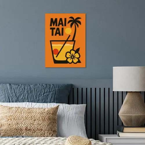 Palmboom - Bloem - Art - Drink poster papier klein -sfeer2