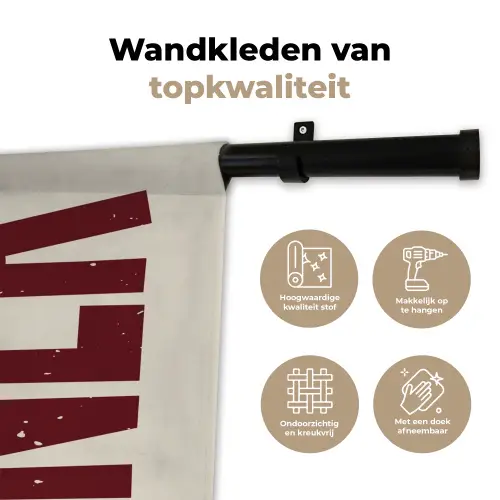 Eten - Decoratie - Rood - Vintage Wandkleed katoen klein -sfeer2