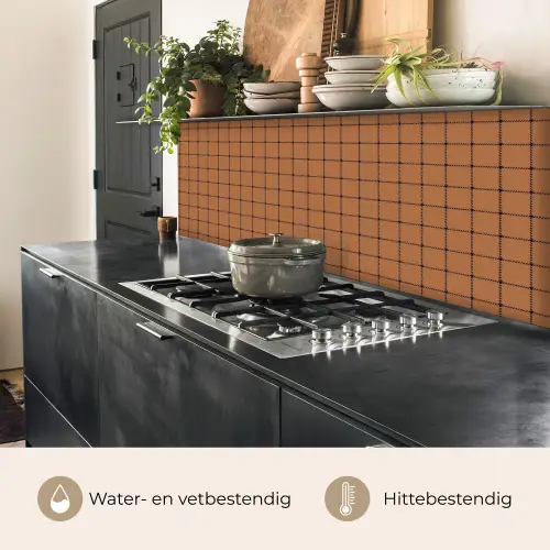 Plaid - Patroon - Vierkant - Bruin keuken achterwand 2 middel 871 -usp_NL