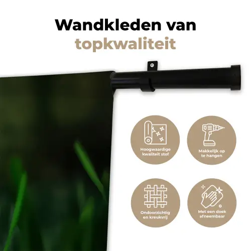 Narcis - Bloem - Wit - Grassprieten Wandkleed katoen klein -sfeer2