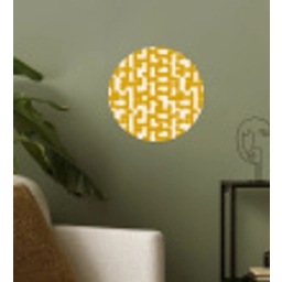 Geel - Beige - Patroon Wandcirkel behangsticker klein 186 -sfeer2