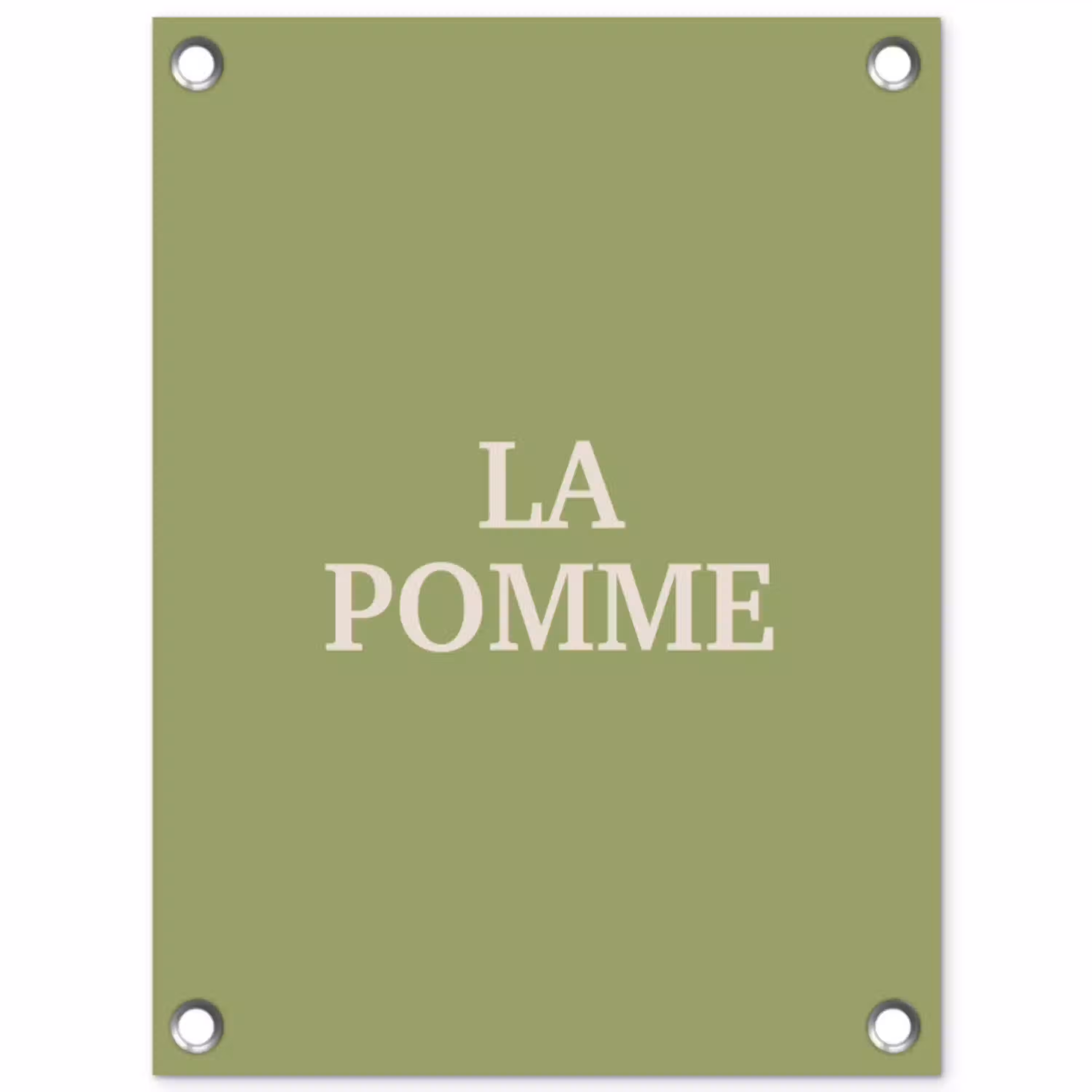 Appel - Groen - Minimalistisch tuinposter los doek klein -3d