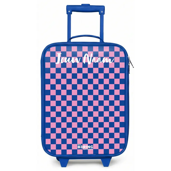 Blokjes - Blauw - Roze Kinderkoffer - Blauw klein -zz3dotto
