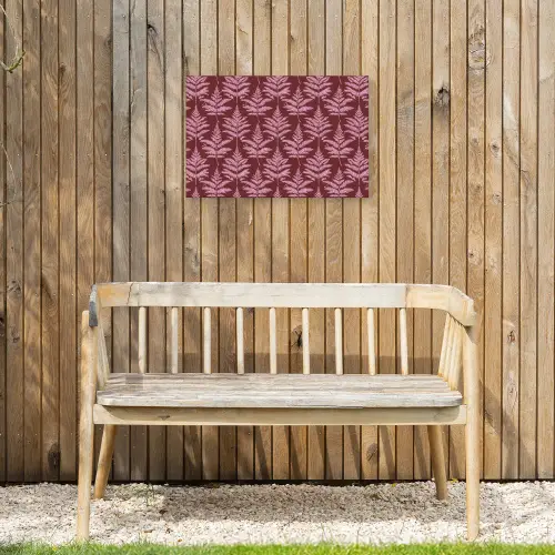 Blad - Patroon - Paars Tuinposter op houten frame 2 cm dik klein 845 -sfeer4
