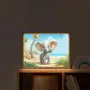 Olifant - Strand - Dieren - Meisjes - Kind Light Box met batterij (Wandlamp kind) middel -sfeer1_kind