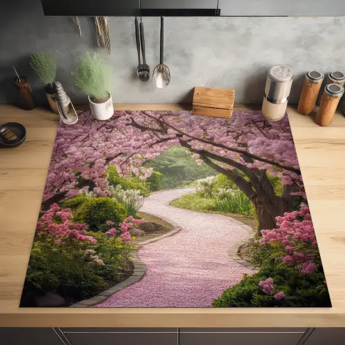 Kersenbloesem - Natuur - Sakura - Pad - Japanse tuin Inductie beschermer vinyl 3mm middel -sfeer5