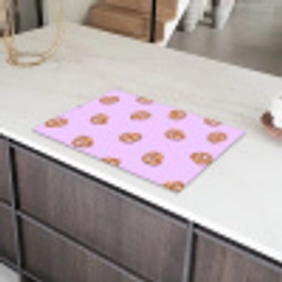 Pretzels - Eten - Paars Inductie beschermer vinyl 3mm klein -sfeer8
