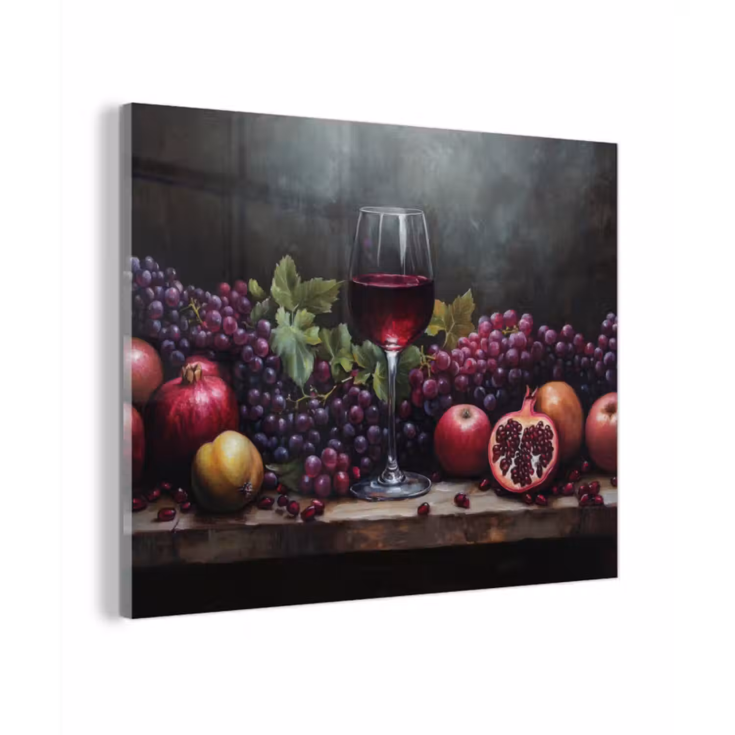 Glas schilderij - Wijn - Fruit - Stilleven