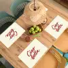 Ciao bella - Rood - Wit - Minimalistisch Placemat vinyl groot -zzsfeer5_Kitchenyeah-website