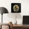 Cupcake - Eten - Goud - Zwart plexiglas 5mm klein -sfeer6