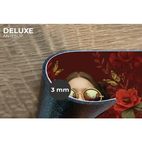 Bloemen - Dieprood - Zonnebril - Vrouw Placemat vinyl groot -closeup