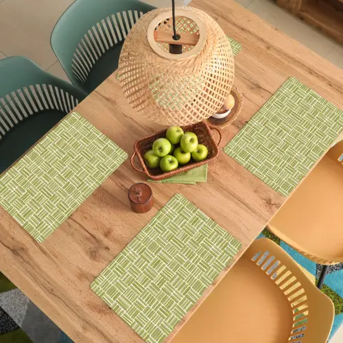 Vlecht - Patroon - Groen Placemat vinyl groot 368 -zzsfeer5_Kitchenyeah-website