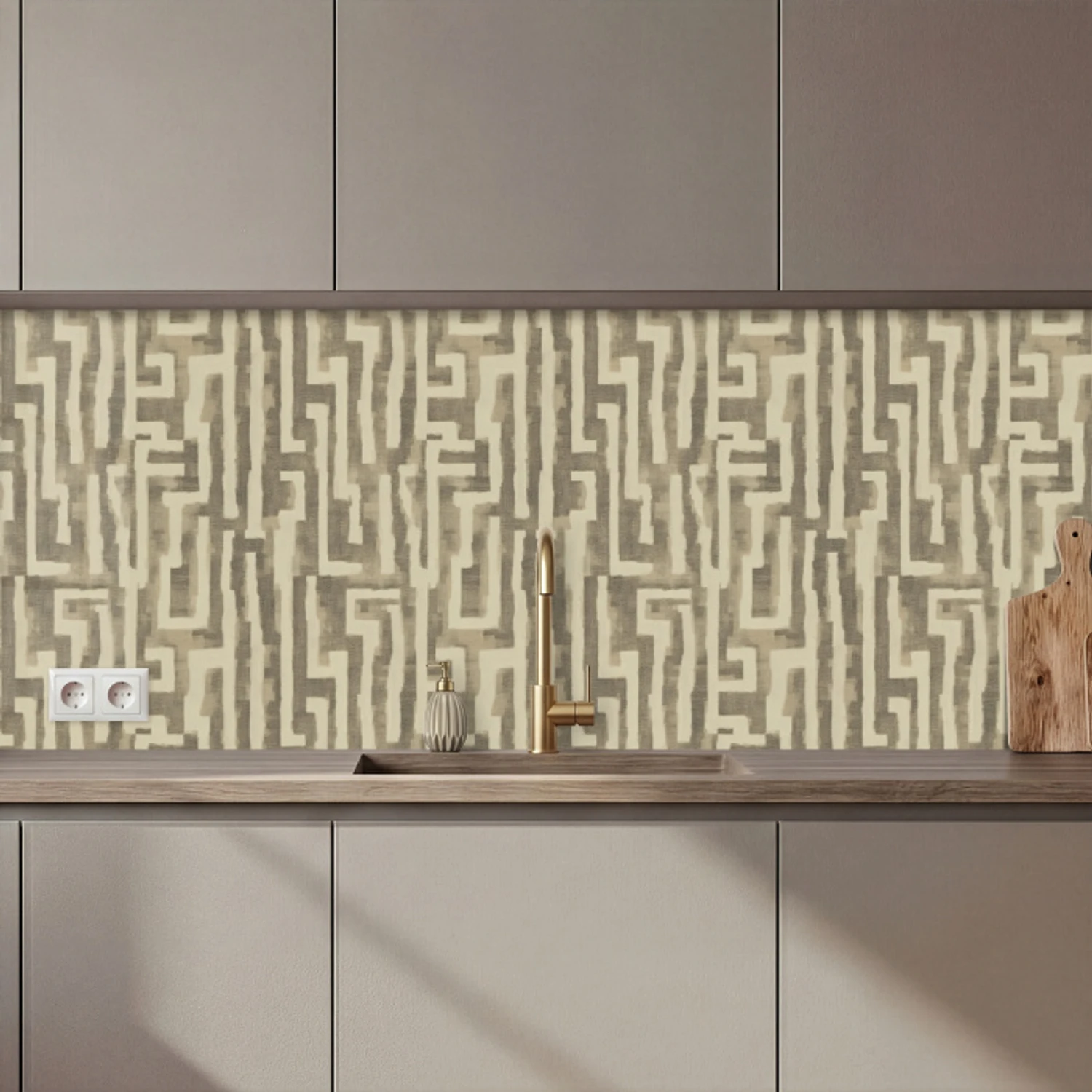 Abstract - Geometrisch - Groen keuken achterwand 2 middel 871 zz_3dshopping