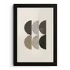 Halve cirkels - Aardetinten - Grafisch fotolijst zwart zonder passe partout klein -3d