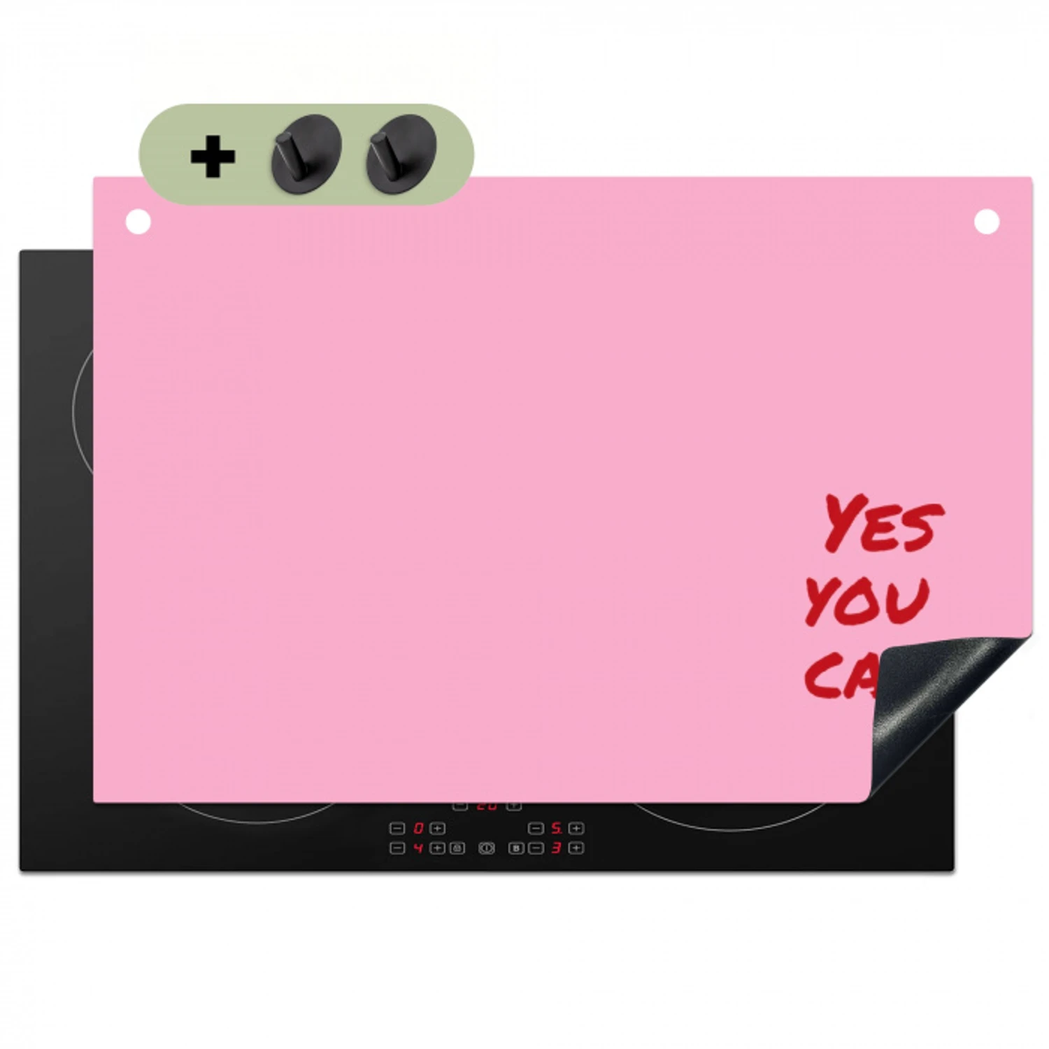 Yes you can do it - Rood - Roze Inductie beschemer met haakjes klein -3d