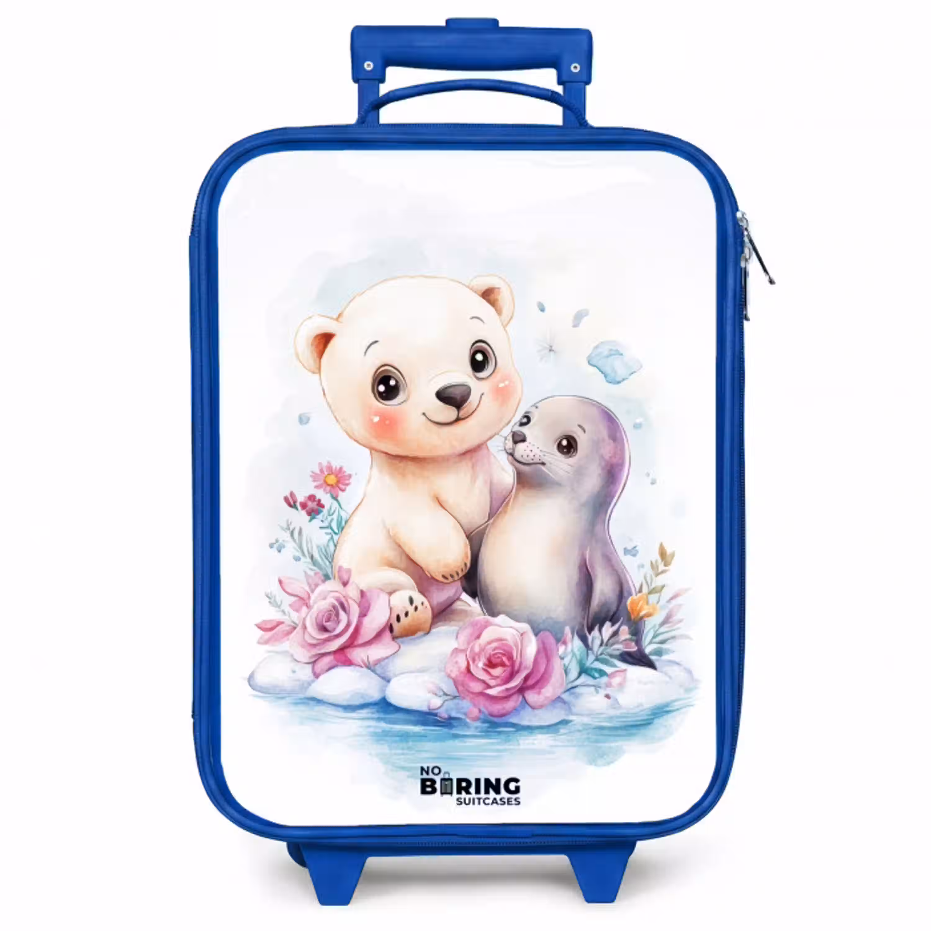 IJsbeer en zeehond op een ijsschots Kinderkoffer - Blauw klein -zzz_website3d