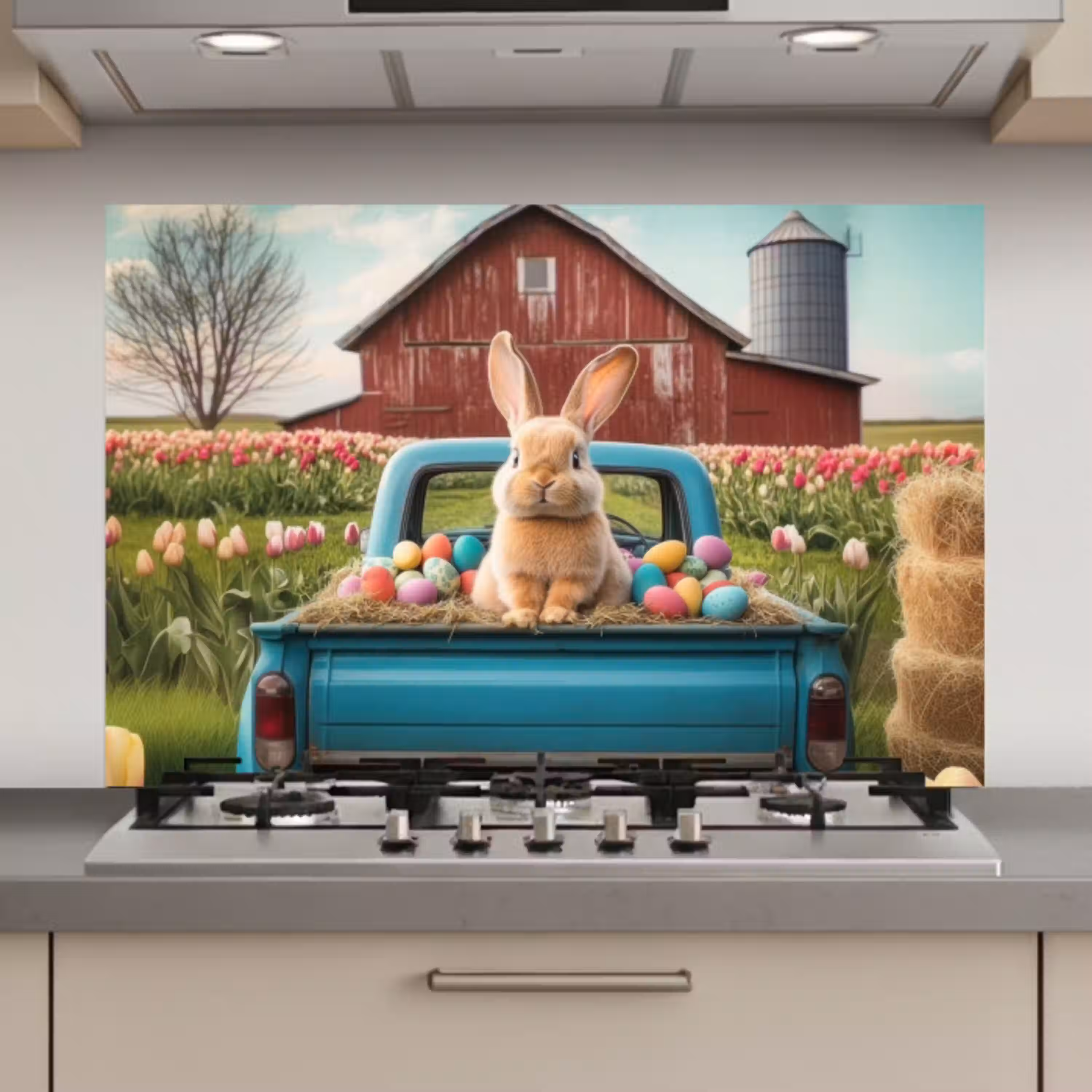 Konijn - Boerderij - Eieren keuken achterwand spatscherm klein -3d_website