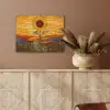 Zonnebloem - Mozaïek - Zonsondergang - Geel PET vilt klein -sfeer4