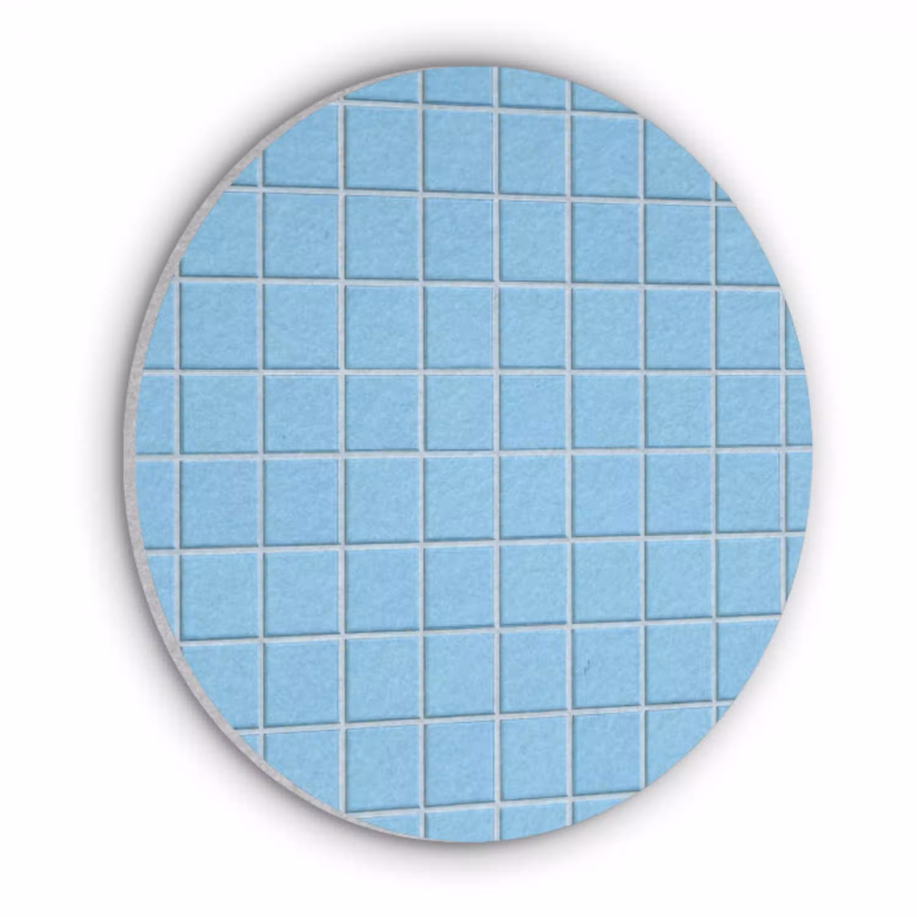 Patroon - Tegel - Pastel - Blauw Akoestische PET Vilt - Rond klein 838 -3d