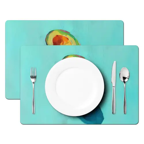 Avocado - Groen - Pit - Schaduw Placemat vinyl groot -zzsfeer2_Kitchenyeah-website