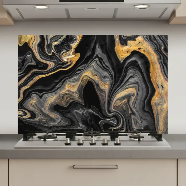 Marmer - Acryl - Goud - Luxe - Abstract keuken achterwand spatscherm klein -3d_website