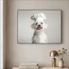Hond - Wit - Kok Textielframe - compleet frame klein -sfeer2
