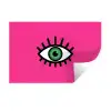 Minimalistisch - Oog - Roze Muursticker klein -3d