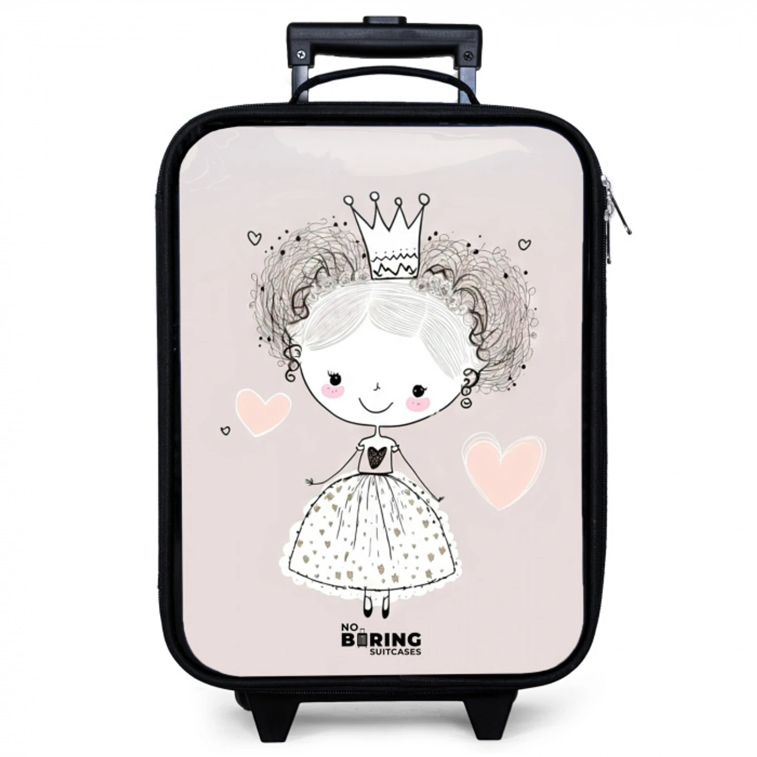Prinses met krulletjes Kinderkoffer - Zwart klein -zzz_website3d