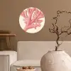 Koraal - Stipjes - Roze Wandcirkel behangsticker klein -sfeer1