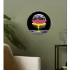 Maan - Geel - Roze - Zwart Wandcirkel behangsticker klein -sfeer2