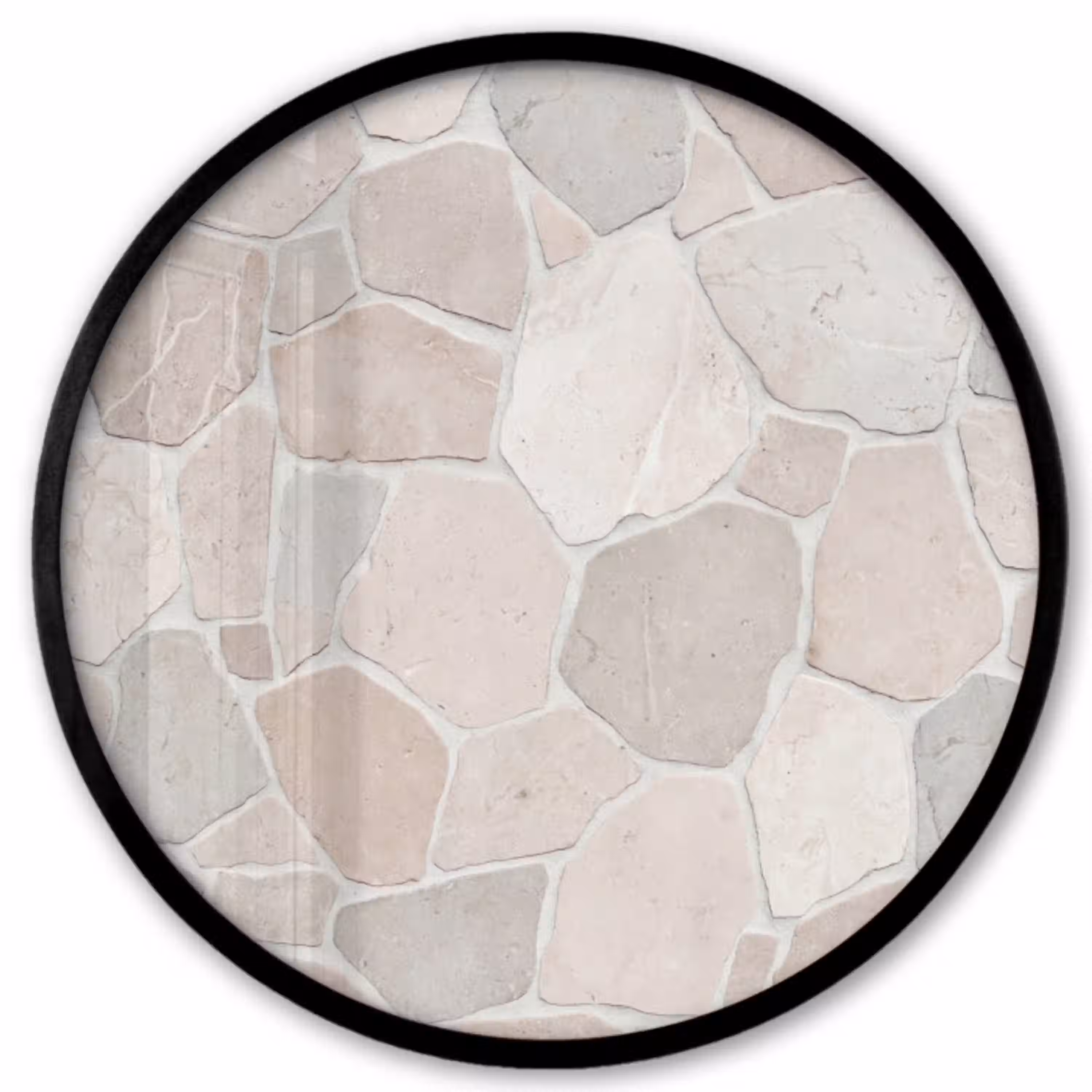 Steen - Patroon - Textuur - Beige Fotolijst rond zonder passe partout klein -3d