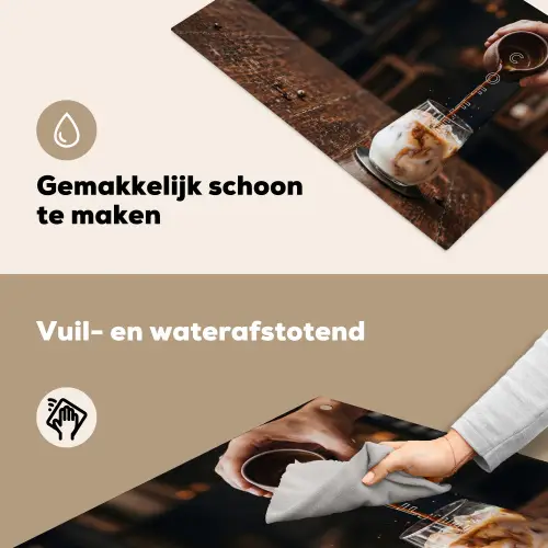 Espresso - Melk - Café Inductie beschemer met haakjes klein -ky-schoon-nl