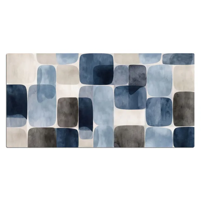 Bureau onderlegger - Patroon - Blauw - Vierkanten