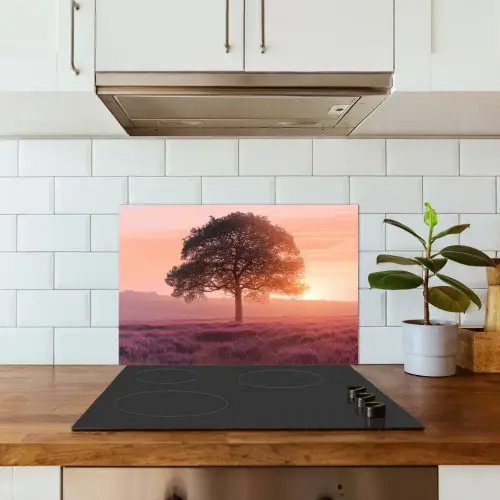Boom - Heide - Zonsopgang keuken achterwand spatscherm klein -sfeer2