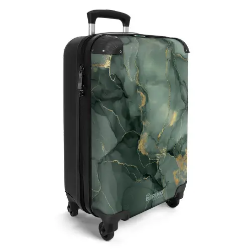 Groene marmerstructuur NBS - Handbagage koffer - Volwassenen Unisex middel -productfoto_3d